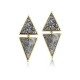 Brinco Small Two Pieces Drusa Metalizada Coleção Geometric - Folheado a Ouro